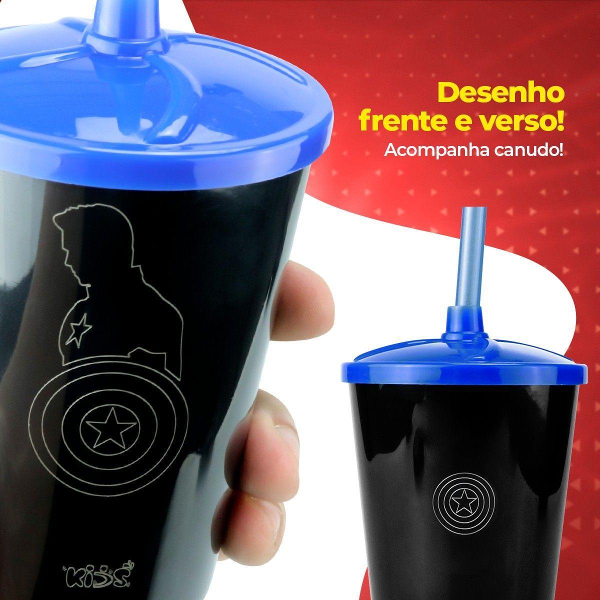 Relogio Digital Prova Dagua Infantil + Copo Capitao America