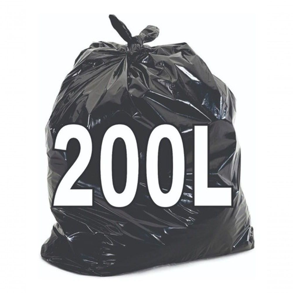 Miniatura Saco De Lixo 200 Litros Resistente 100 Unidades preto