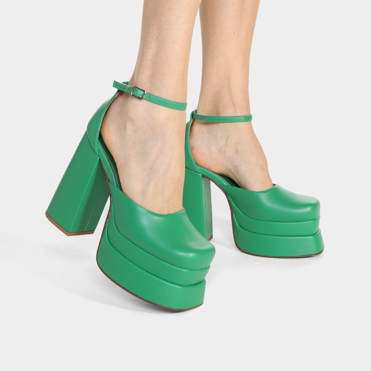 Miniatura Scarpin Shoestock Meia Pata Plataforma Boneca Verde - 35