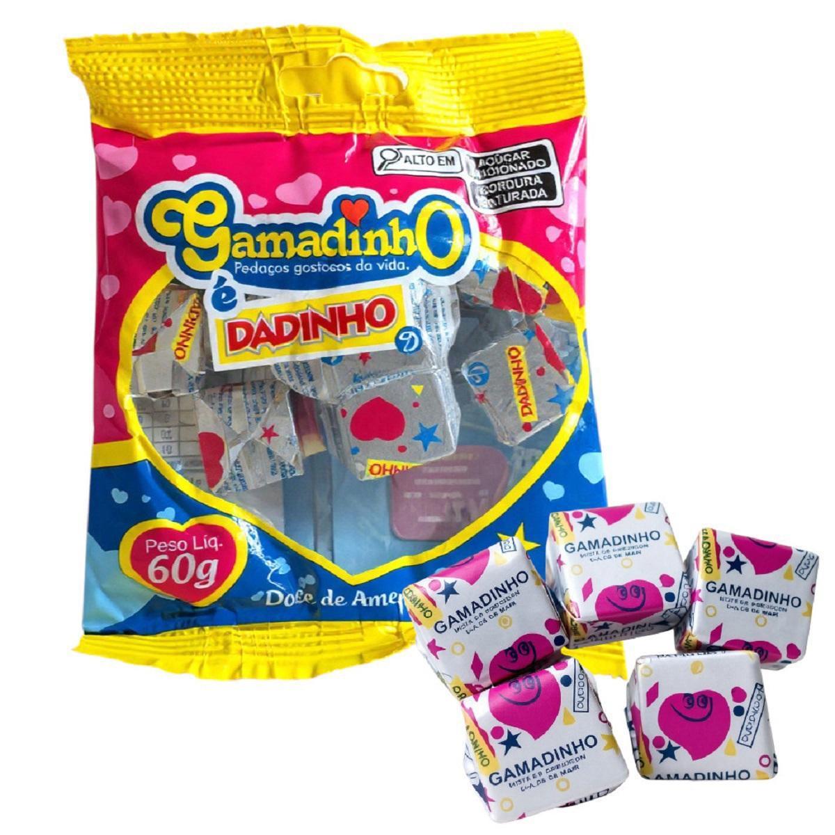 Miniatura Mini Doce Dadinho Gamadinho 20 Pacotes Amendoim Cremoso 60G