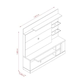 Estante Home 1,81 Madetec Alan para TV de até 55” Natural/Off White