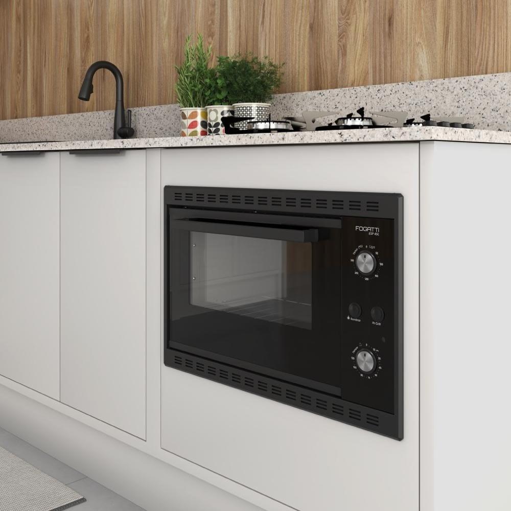 Miniatura Forno Elétrico de Embutir 45 Litros Esp Fogatti Preto