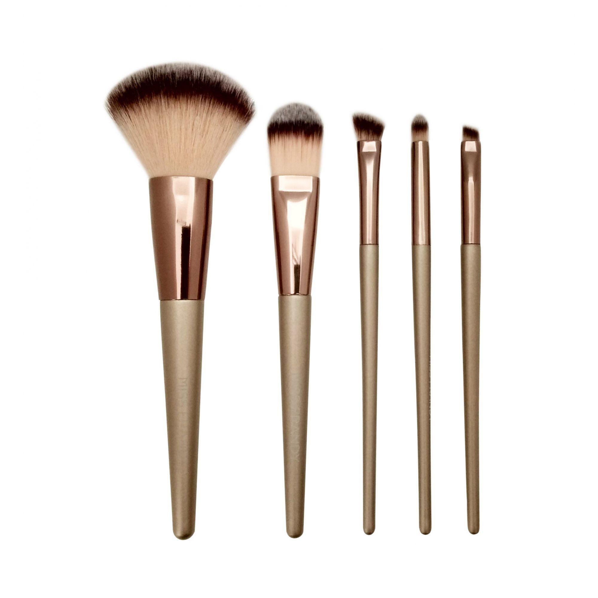 Miniatura Kit Pincel Para Maquiagem 5 Peças Bronze Miss Frandy