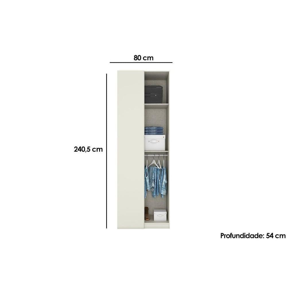 Miniatura Módulo De Quarto Casal Guarda Roupa Canto Reto C/ 1 Porta Mc14 Seletto Areia - Henn