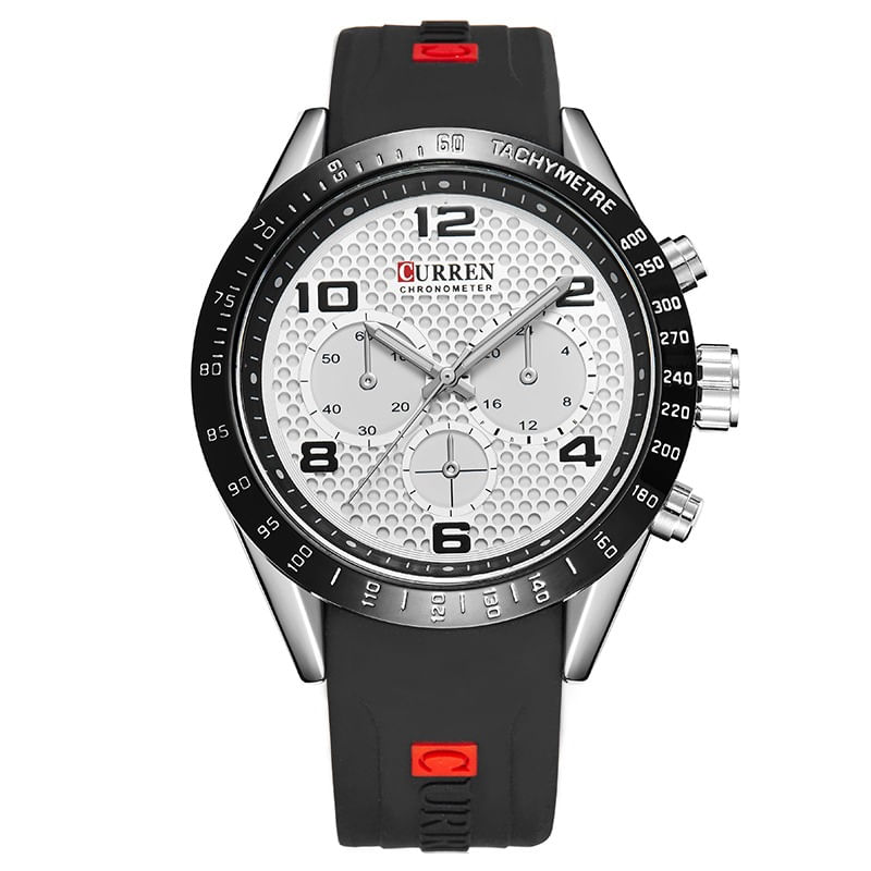 Miniatura Relógio Curren Original 8167 Luxo Preto Masculino Esportivo