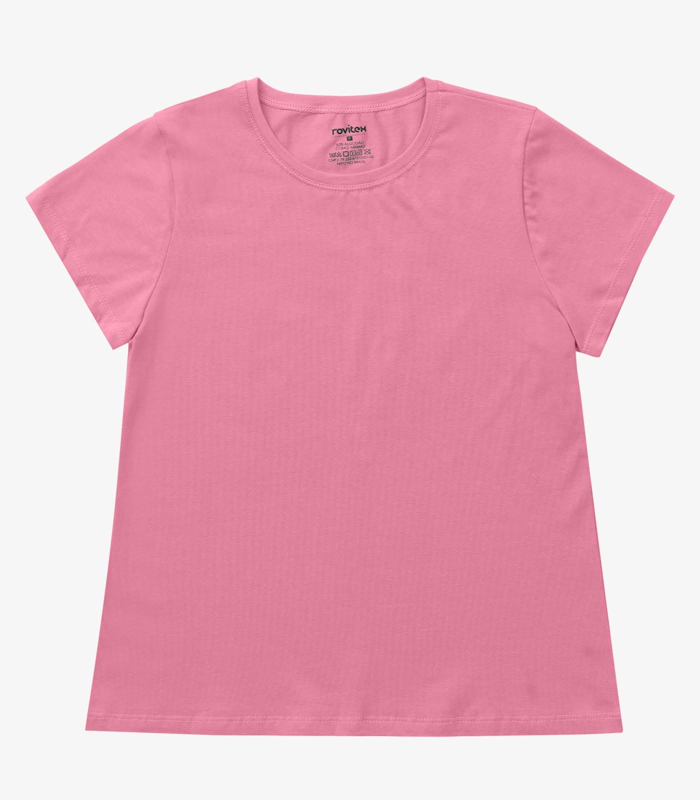 Blusa Feminina Cotton Leve Básica Rovitex Rosa G