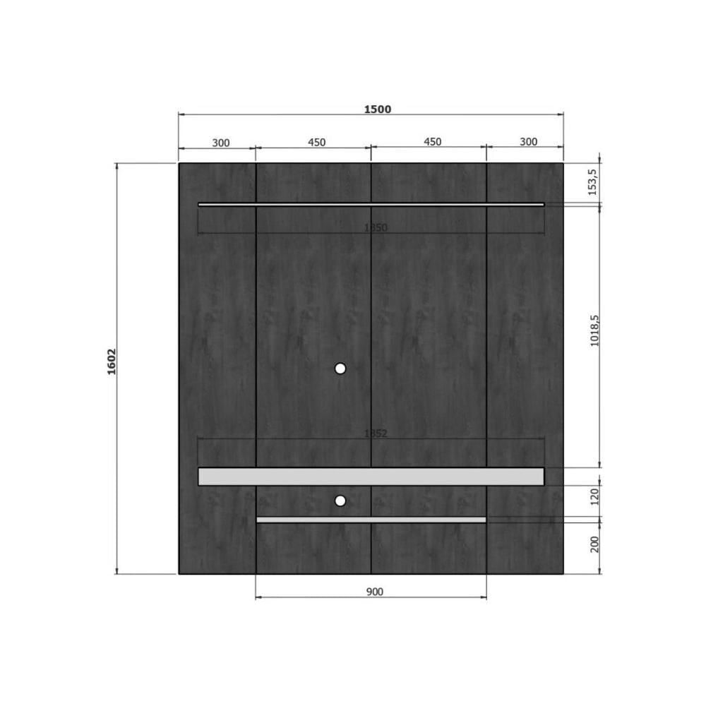 Miniatura Painel Para Tv Até 60 Polegadas Com Prateleiras Multimóveis Cr45286 Ripado Off White