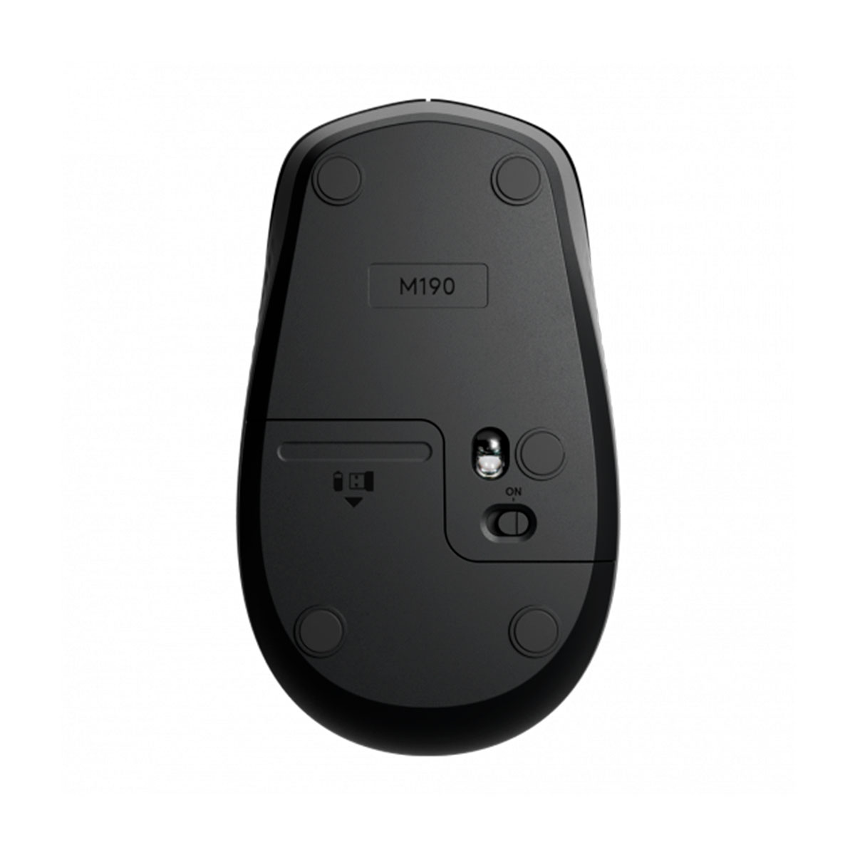 Miniatura Mouse Wireless Logitech M190, 1000DPI, Preto e Cinza