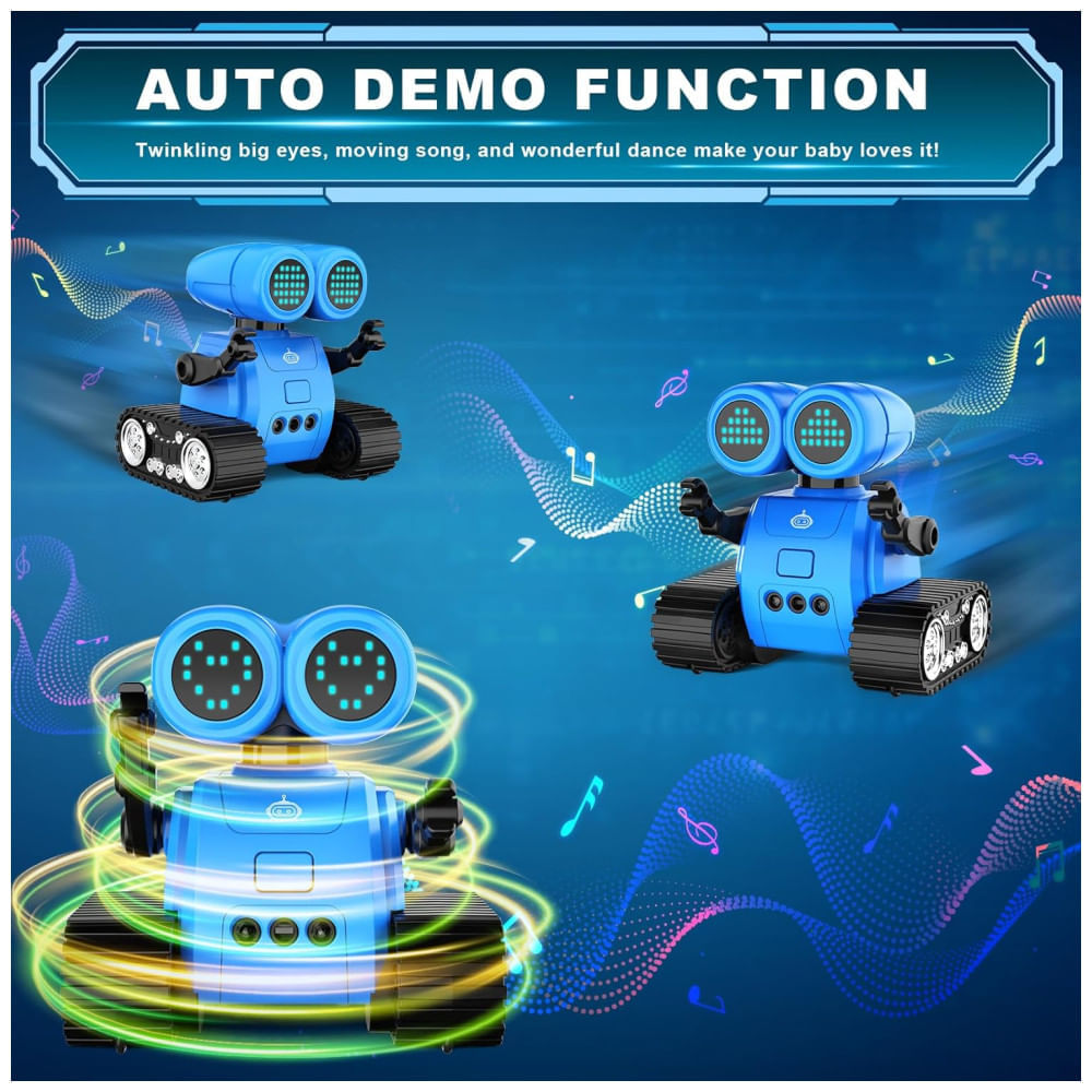 Miniatura Hamourd Robot Toys: Robô Emo com Função Walkie-Talkie, Sensor de Gestos e Luzes LED Multimodo - Brinquedo para Meninos e Meninas