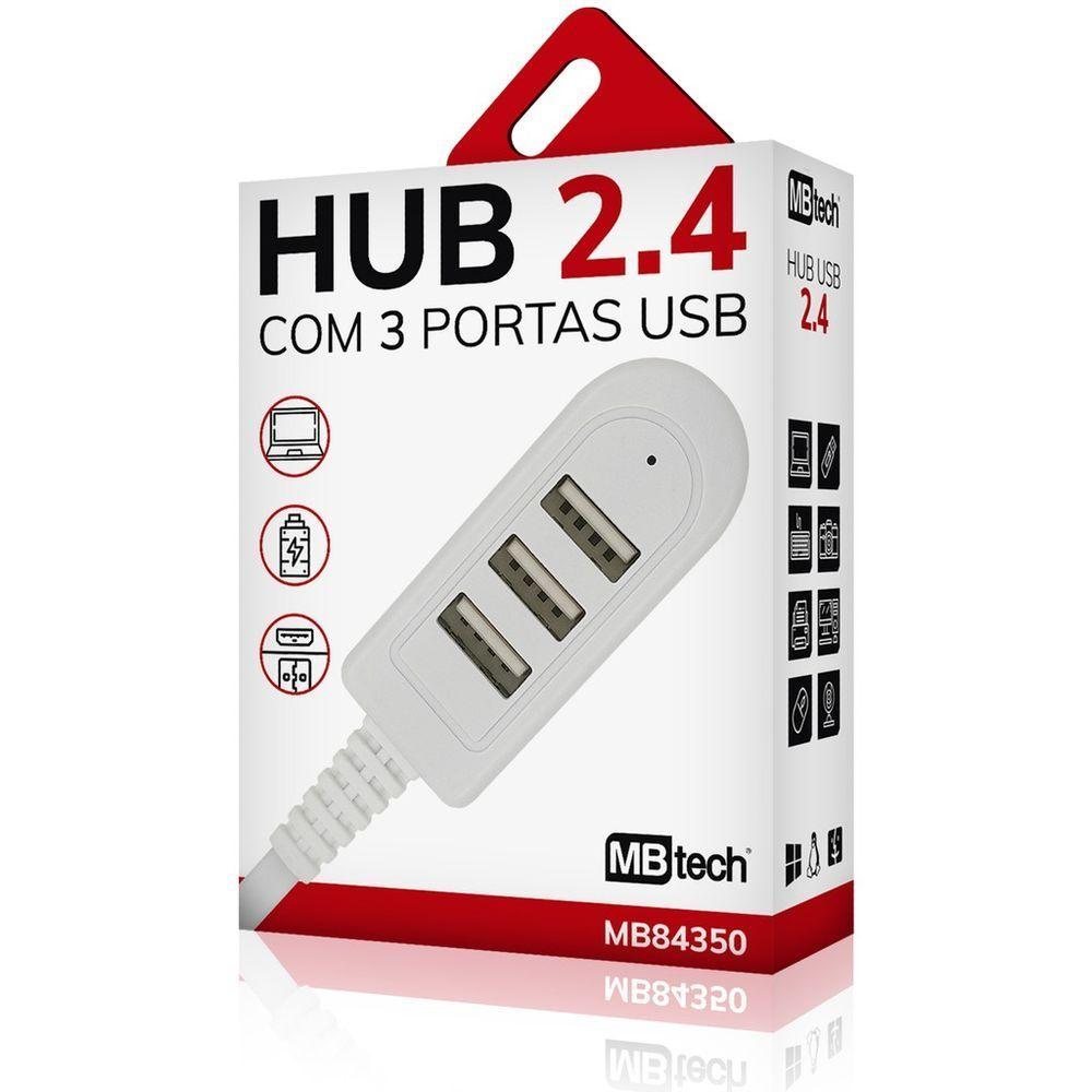 Miniatura Hub 2.0 Usb Com 3 Portas Usb Mbtech Mb84350