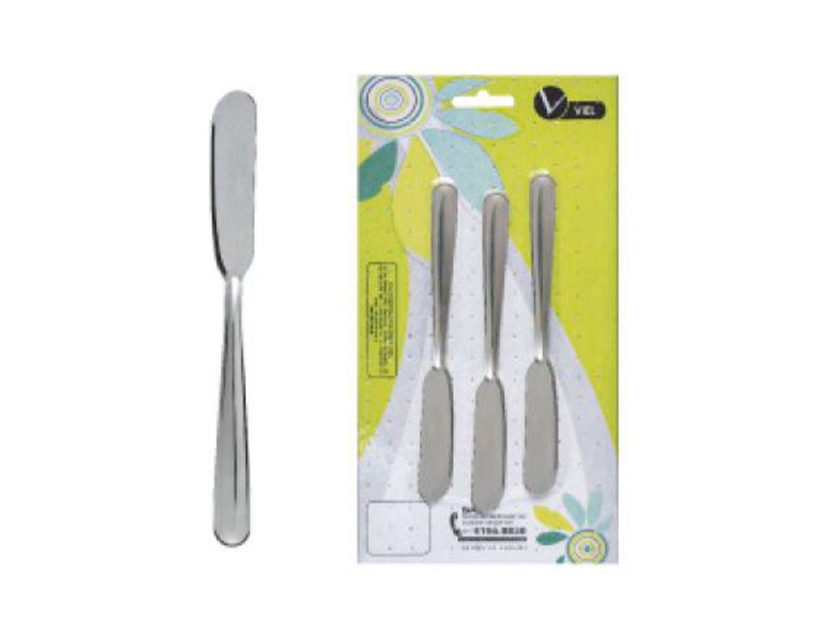 Miniatura Espátula Manteiga E Patê Em Aço Inox Cartela 03 Peças Viel