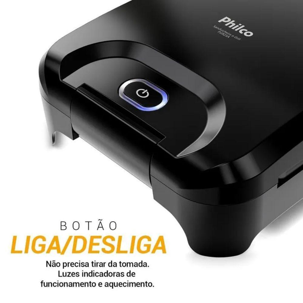 Miniatura Sanduicheira E Grill Philco 2 Em 1 Antiaderente 750W Pgr25A