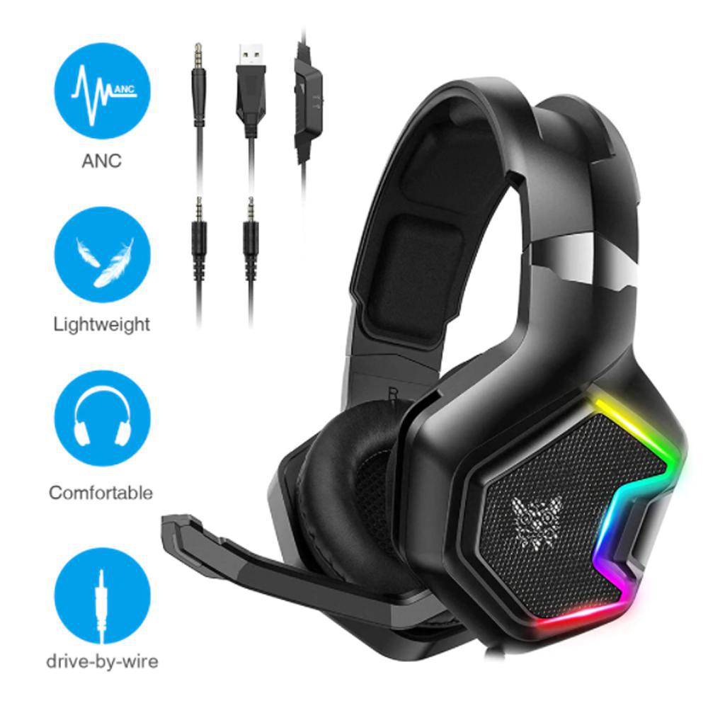Miniatura Fone Gamer Headset Profissional Onikuma K10 Pro Rgb Preto