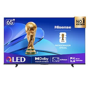 Smart TV 65” 4K UHD Hisense QLED 65Q6QV HDR10 Dolby Atmos Vidaa U9 Preta