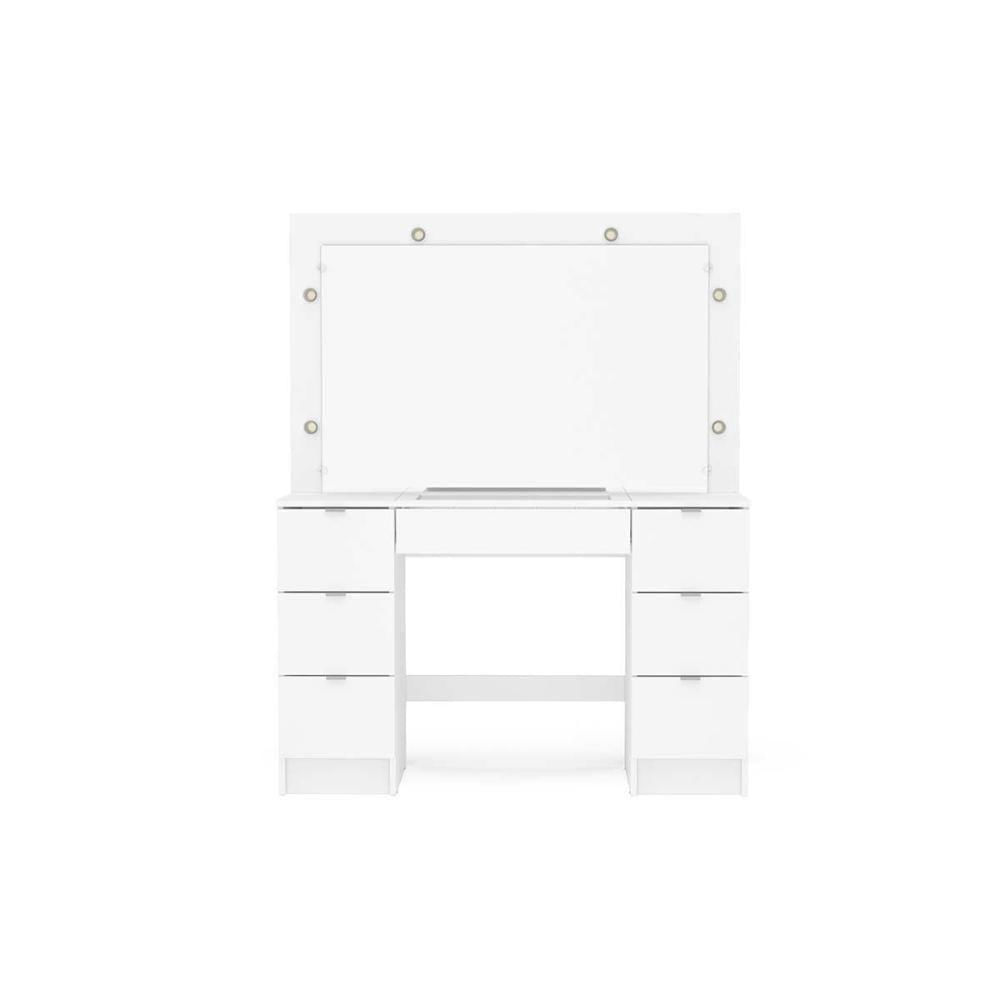 Miniatura Penteadeira Infantil França C/ 6 Gavetas E Espelho Branco - Politorno