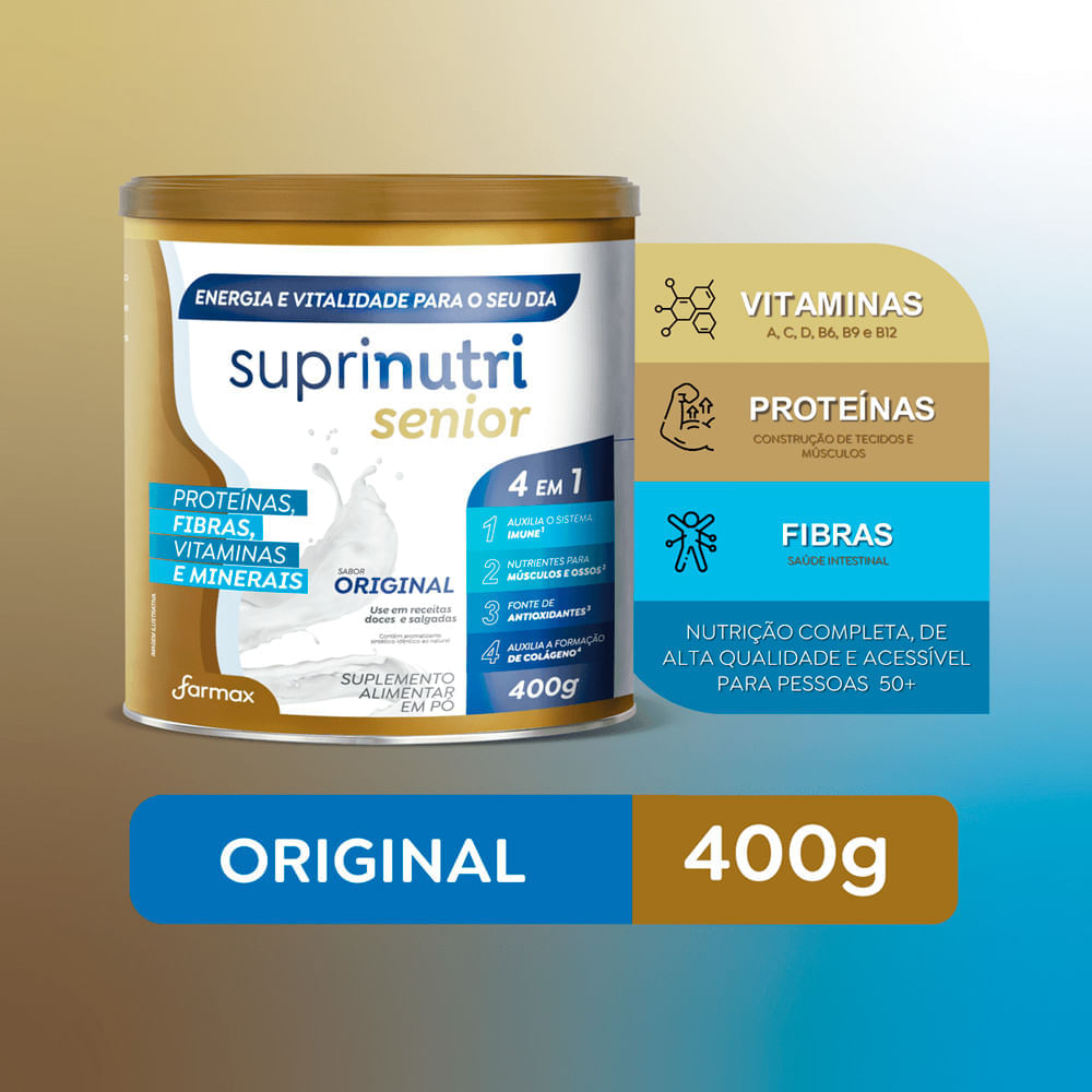 Miniatura Suprinutri Sênior Suplemento Alimentar 4 em 1 Sabor Original 400g