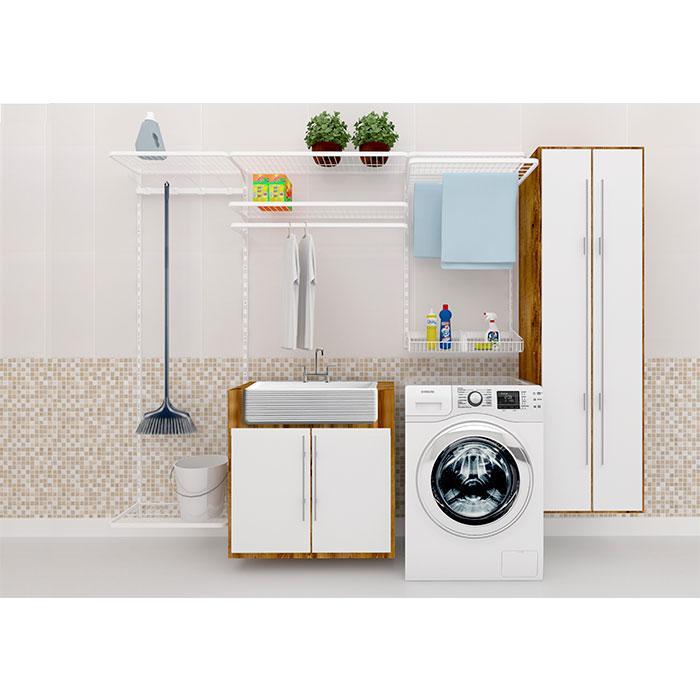 Miniatura 1 Prateleira Aramada Closet 60X40Cm Para Trilho Cremalheira