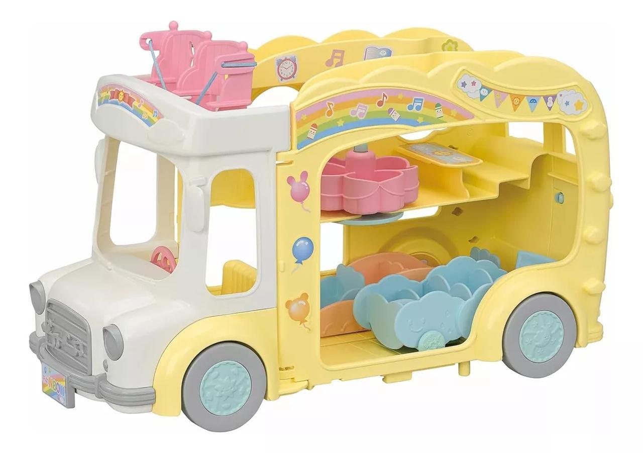 Miniatura Sylvanian Families Ônibus Arco-Íris Jardim Da Infância 5744