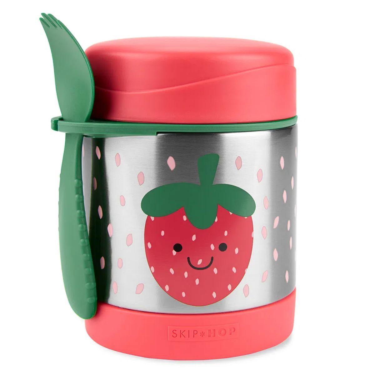 Miniatura Pote Térmico Com Talher Spark Style Morango Skip Hop