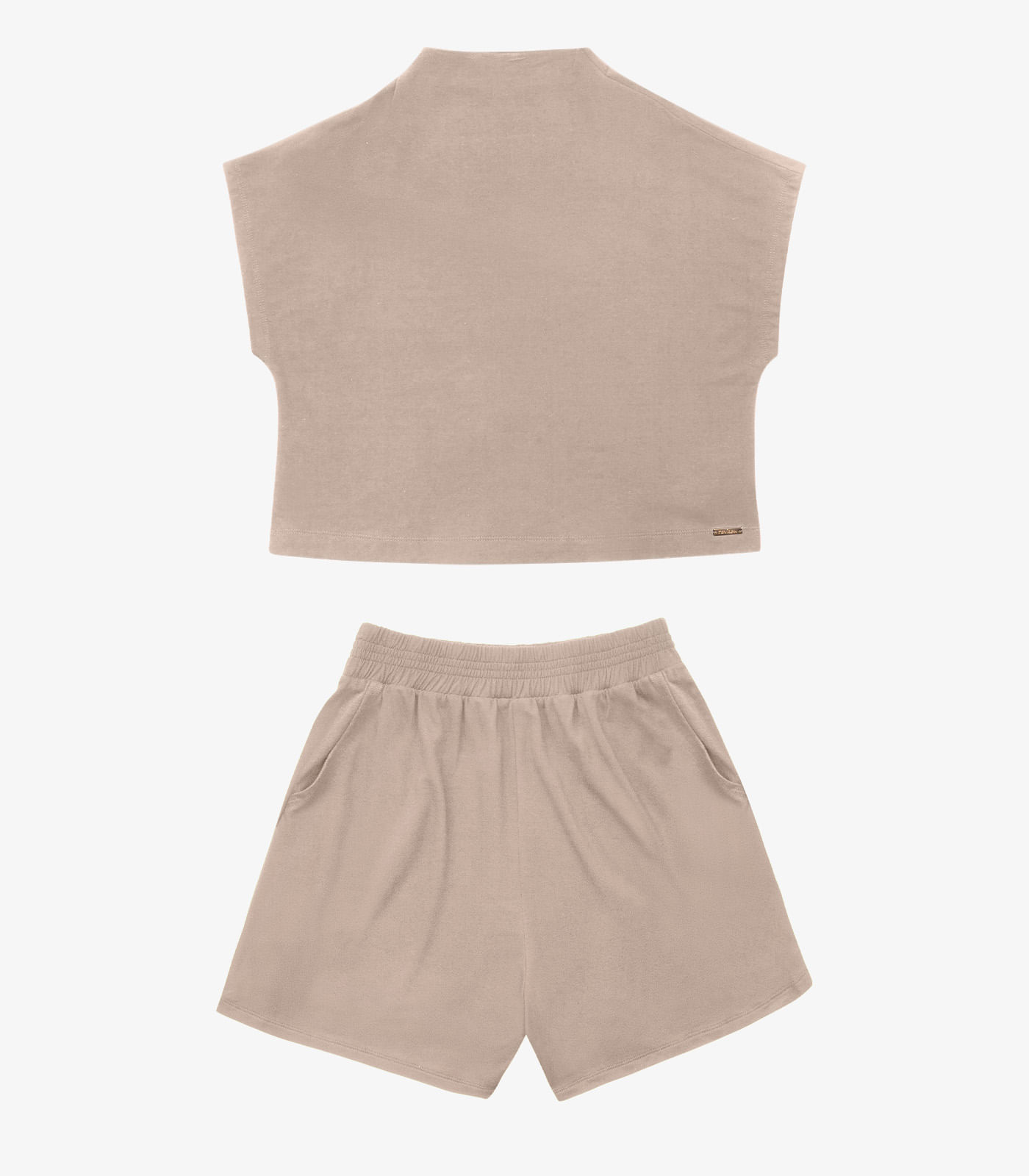Miniatura Conjunto Blusa com Shorts Feminino de Molecotton Marrom G