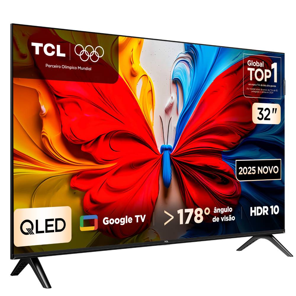 Miniatura Smart TV TCL 32 Polegadas Full HD QLED S5K WiFi Bluetooth Google TV 2 HDMI HDR10 Dolby Audio 32S5K