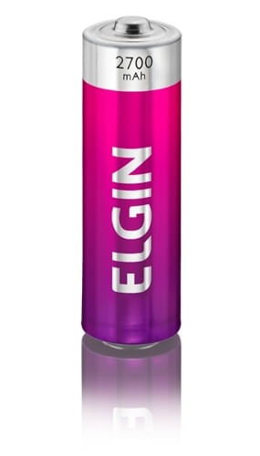 Miniatura Pilhas Recarregável AA pequena Energy 2700 Mah Elgin 4 Unid