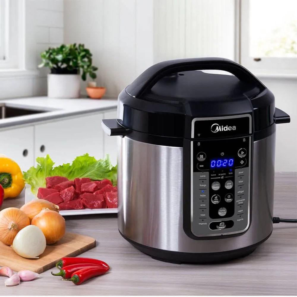 Panela Elétrica Midea de Pressão MasterSteam 6L Inox 127V