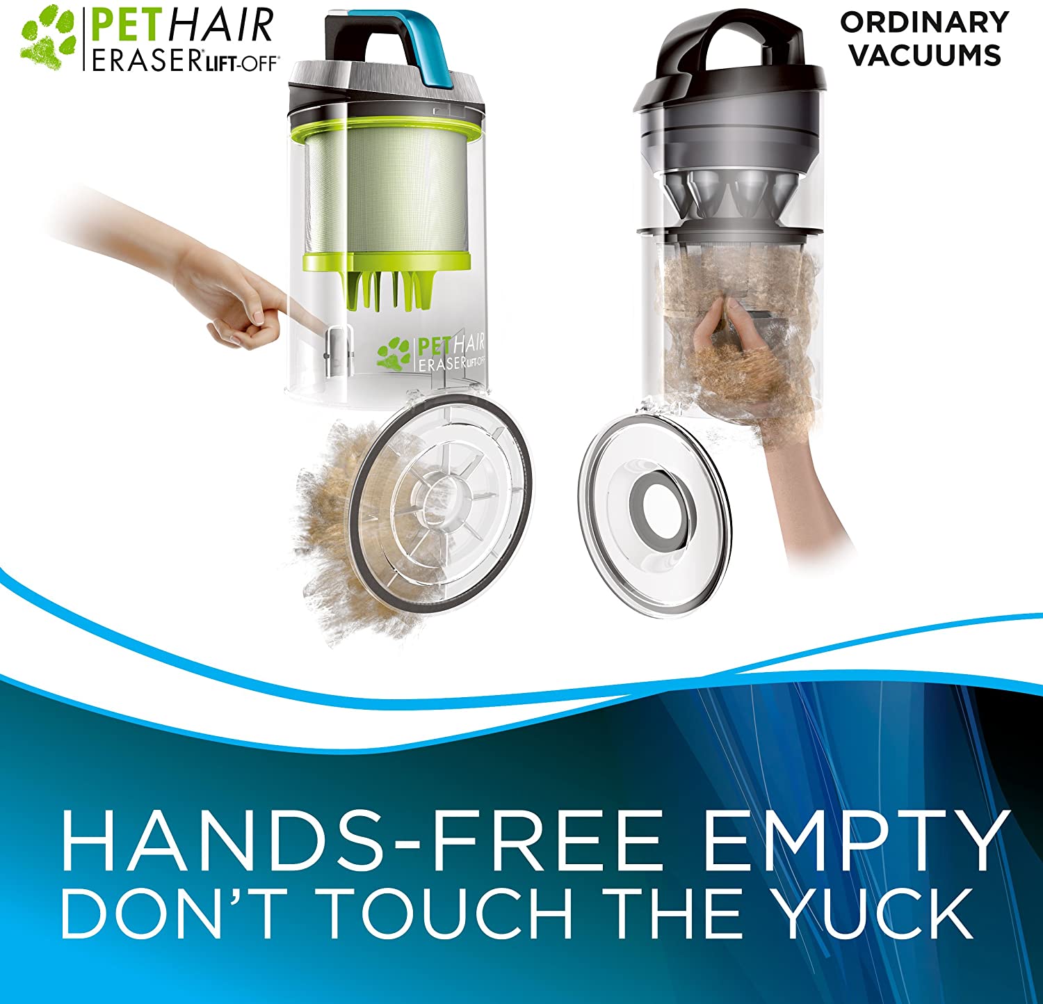 Miniatura Aspirador de pêlos de animais de estimação Bissell Lift Off Bagless Upright Vacuum 20874 azul