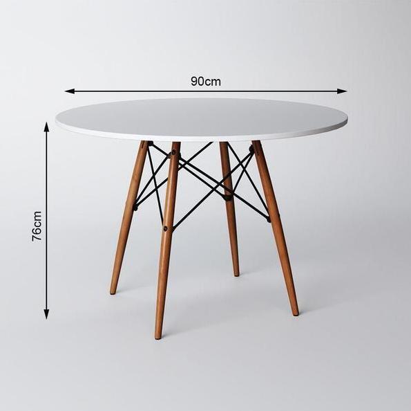 Miniatura Sala De Jantar Mesa Eames Eiffel Branca 90Cm Com 4 Cadeiras