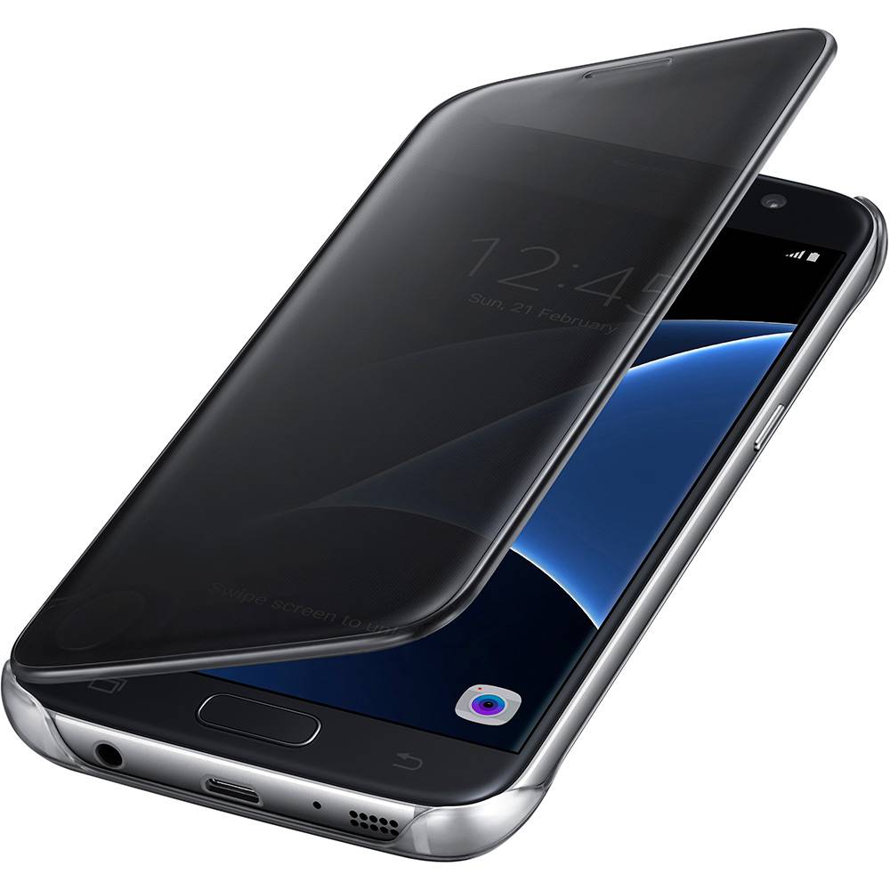 Miniatura Capa Clear View Preta Samsung Galaxy S7 / S7 Flat Sm-g930