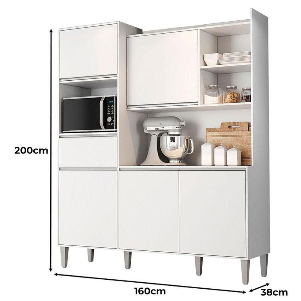 Miniatura Armário Para Cozinha Kit Ambiente Isabel Branco Brilho - Ajl