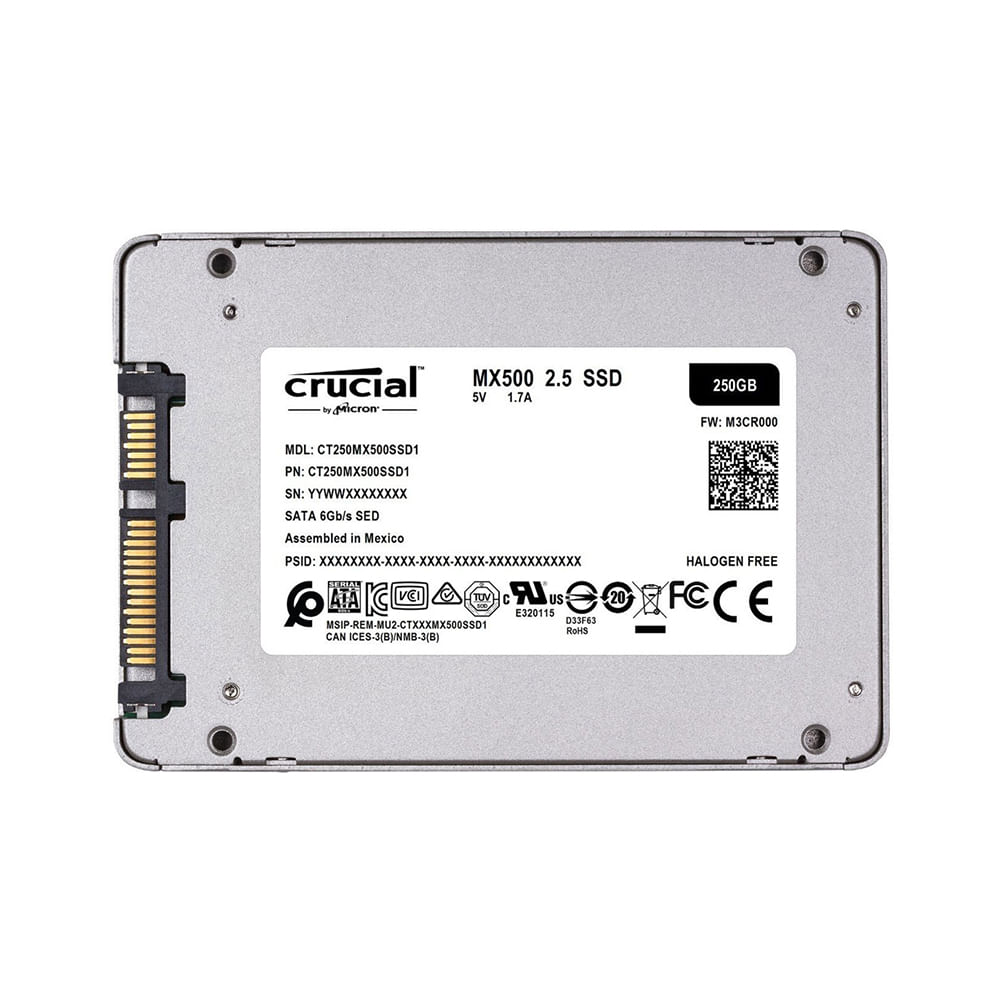 Miniatura Ssd 250gb MX500 Sata 3 3D Nand CT250MX500SSD1 Crucial
