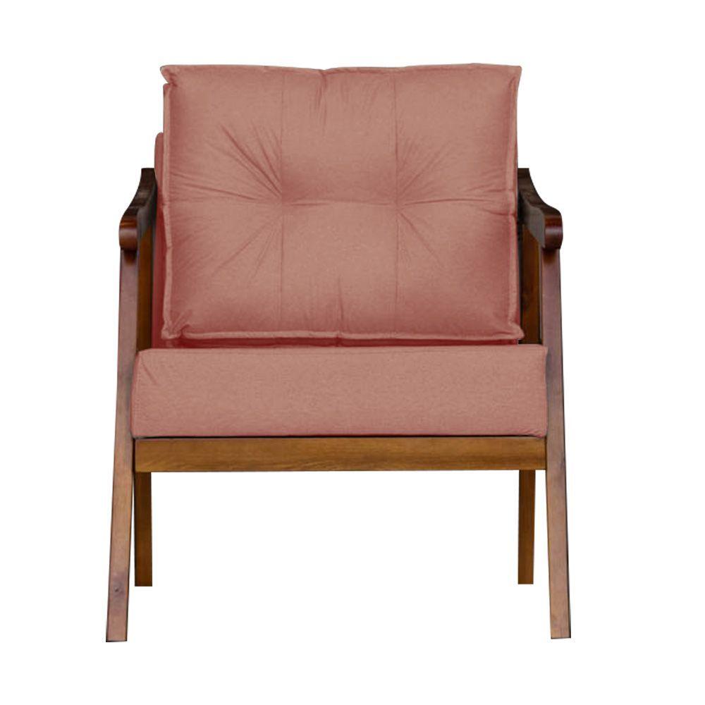Miniatura Poltrona Cadeira Vitoria Base Reforçada - Linho Rose