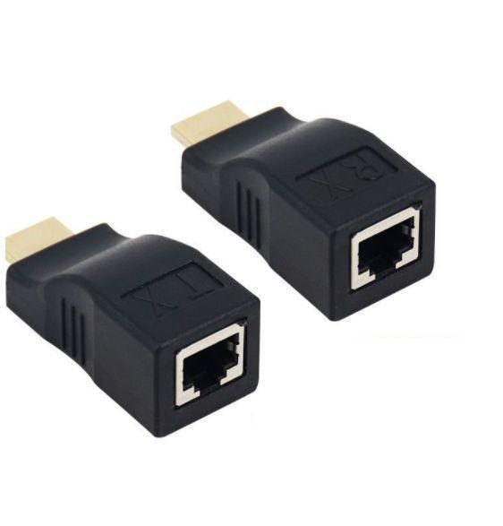 Miniatura Extensor Hdmi 30 Metros Via 1 Cabo Rede Rj45 Cat6E/6 Cobre