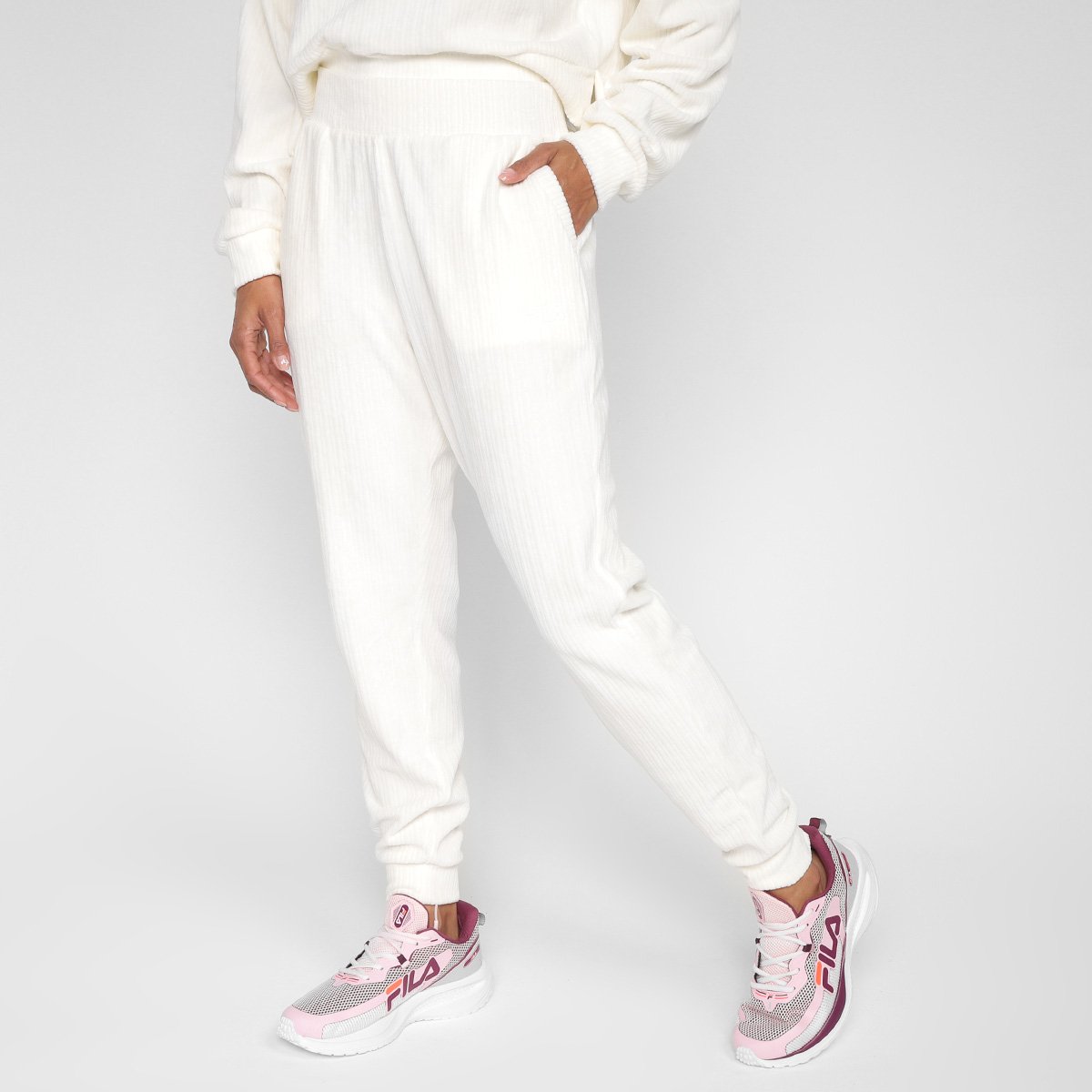 Miniatura Calça Fila Woof Feminina Off White - G