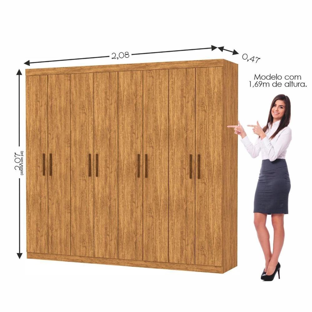 Miniatura Guarda-roupa Stanley 8 Portas 4 gavetas Cinamomo