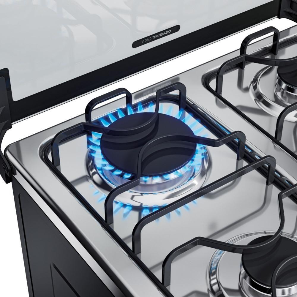 Miniatura Fogão 4 Bocas Espelhado Com Mesa Inox Dako Magister Inox Style Bivolt