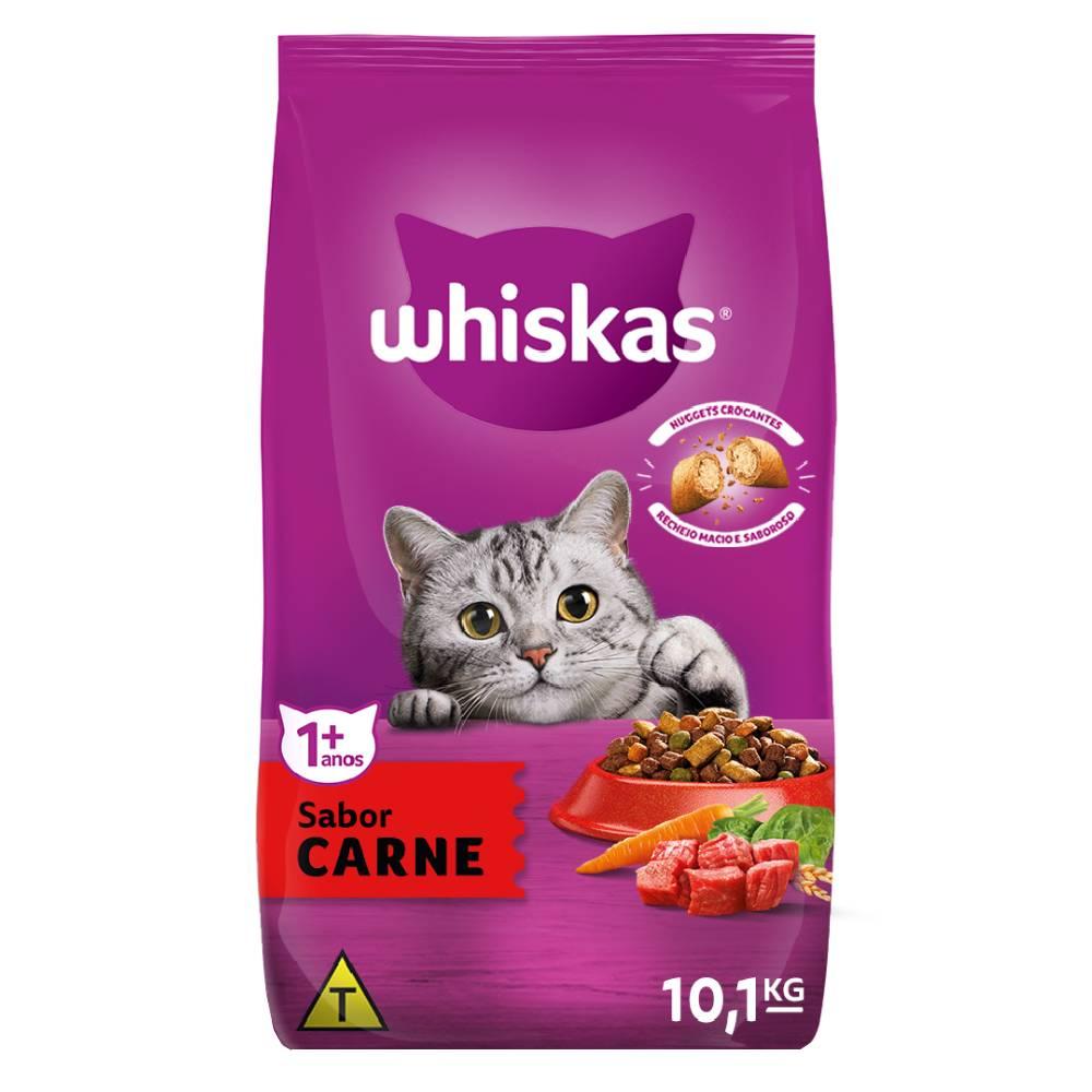 Miniatura Ração Whiskas Carne para Gatos Adultos - 10,1 Kg
