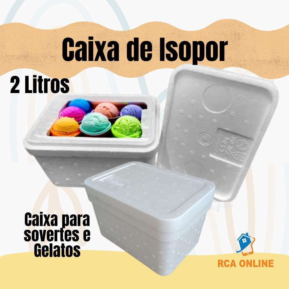 Miniatura Caixas De Isopor Eps 2 Litros Kit 5 Unid Sorvetes E Gelatos