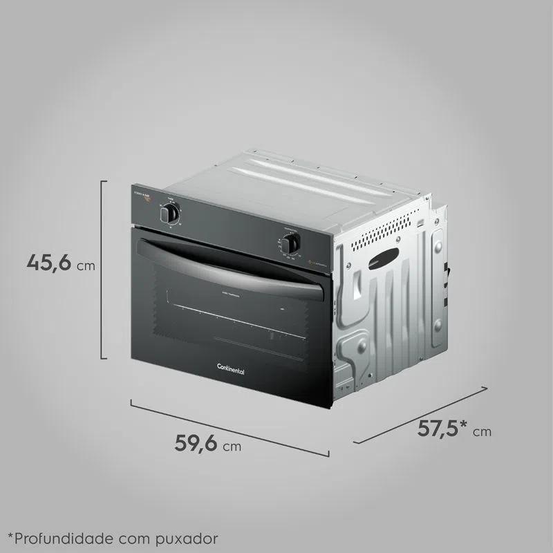 Miniatura Forno Embutir Gás Continental 50L Com Toplimpafácil (Oc4Gm)