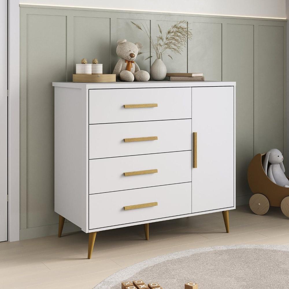 Miniatura Cômoda para Quarto Infantil Kids Espresso Móveis Branco