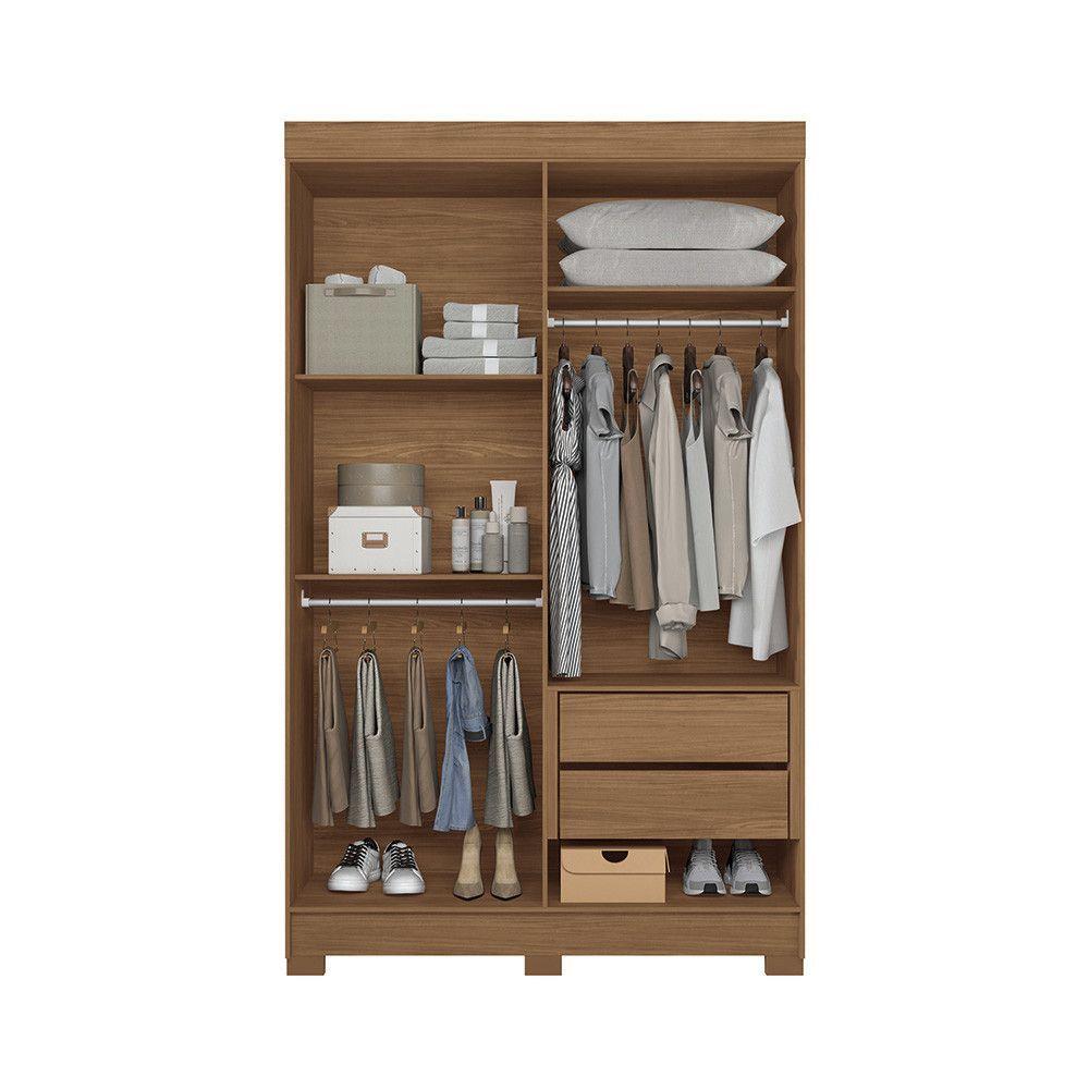 Miniatura Guarda-roupa Casal 130cm 4 Portas 2 Gavetas Com Espelho Homero Estilo Mm Jatoba/grafitte