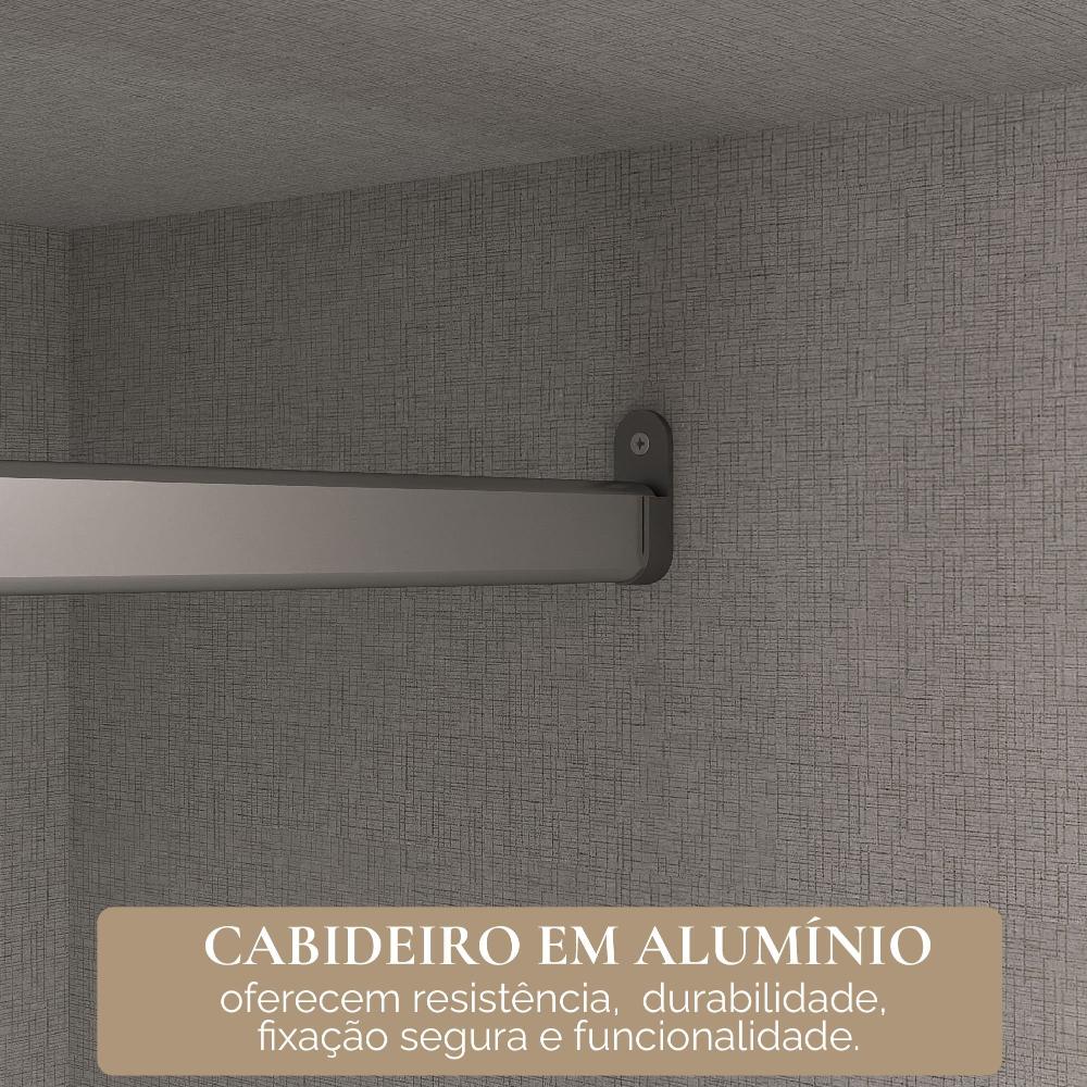 Guarda-Roupa Casal 3 Portas de Correr e 6 Gavetas Spazio Cinamomo/ Off White