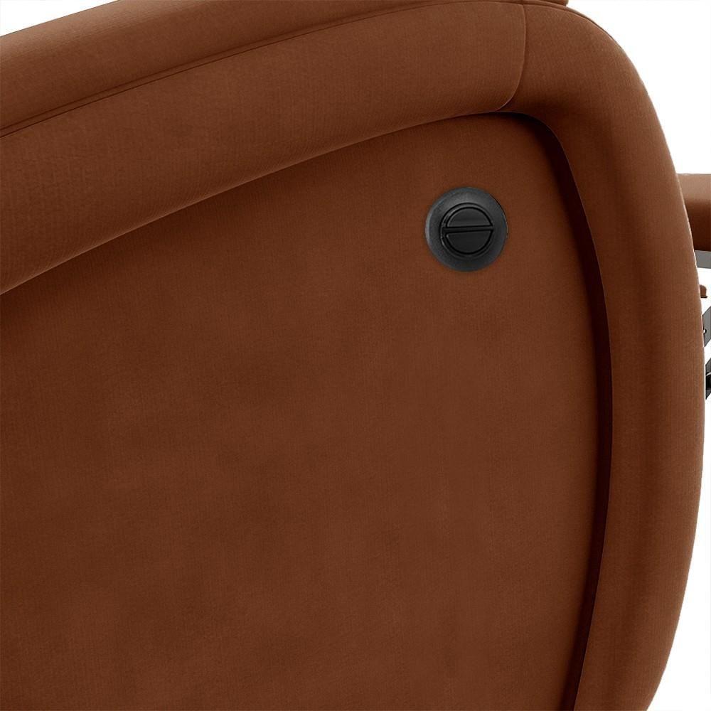 Poltrona Do Papai Reclinável Kalie Power Elétrica Massagem Fh9 Veludo Terracota - Mpozenato