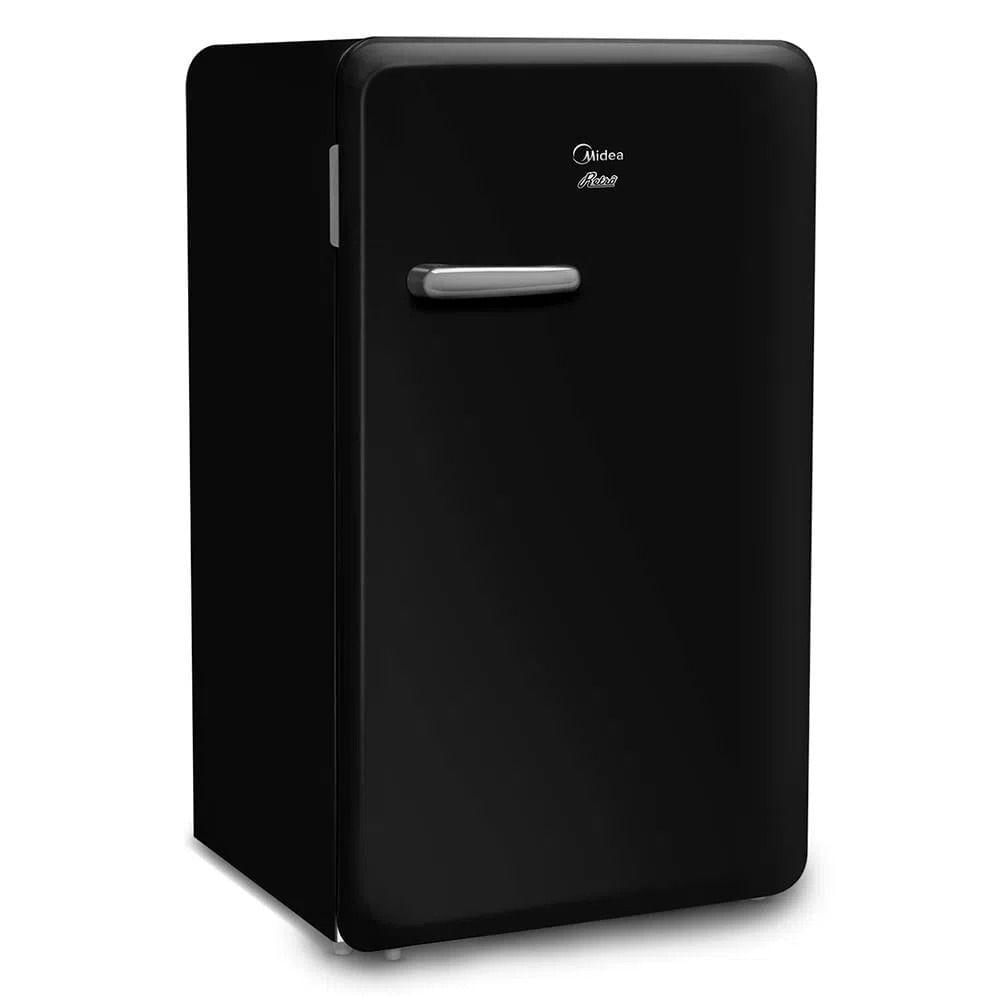 Miniatura Frigobar Retrô Midea 95 Litros Preto Onix 220V