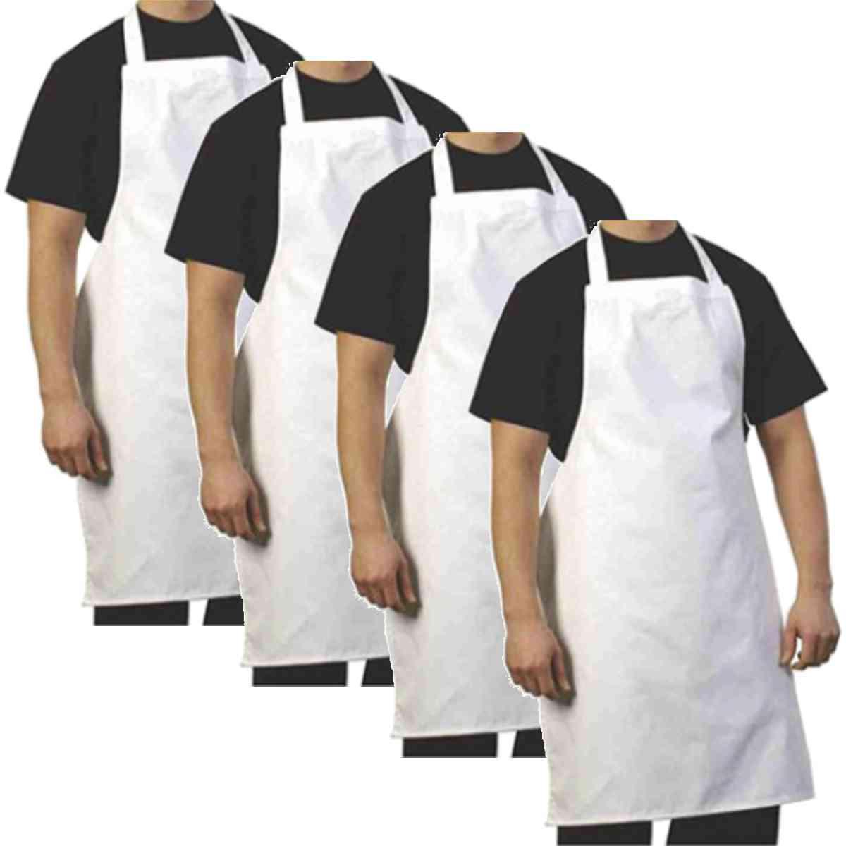 Miniatura Kit 4 Aventais De Açougueiro Impermeável 96Cmx64Cm Branco