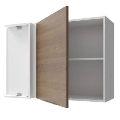 Armário Aéreo de Canto Madesa Stella 1 Porta Branco/Rustic Cor:Branco/Rustic