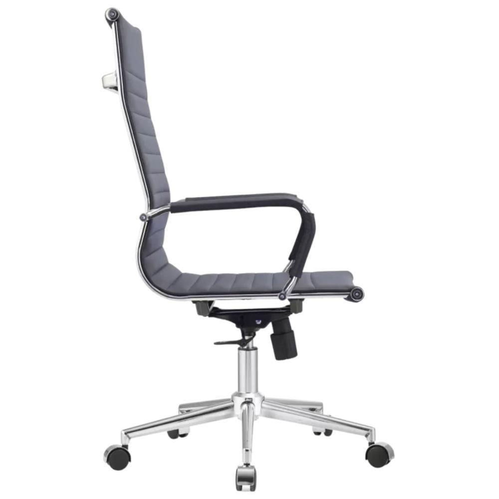 Kit 2 Cadeiras Giratória Alta Office Manhattan Esteirinha Fratini Revestida Em (pu) Preto Base