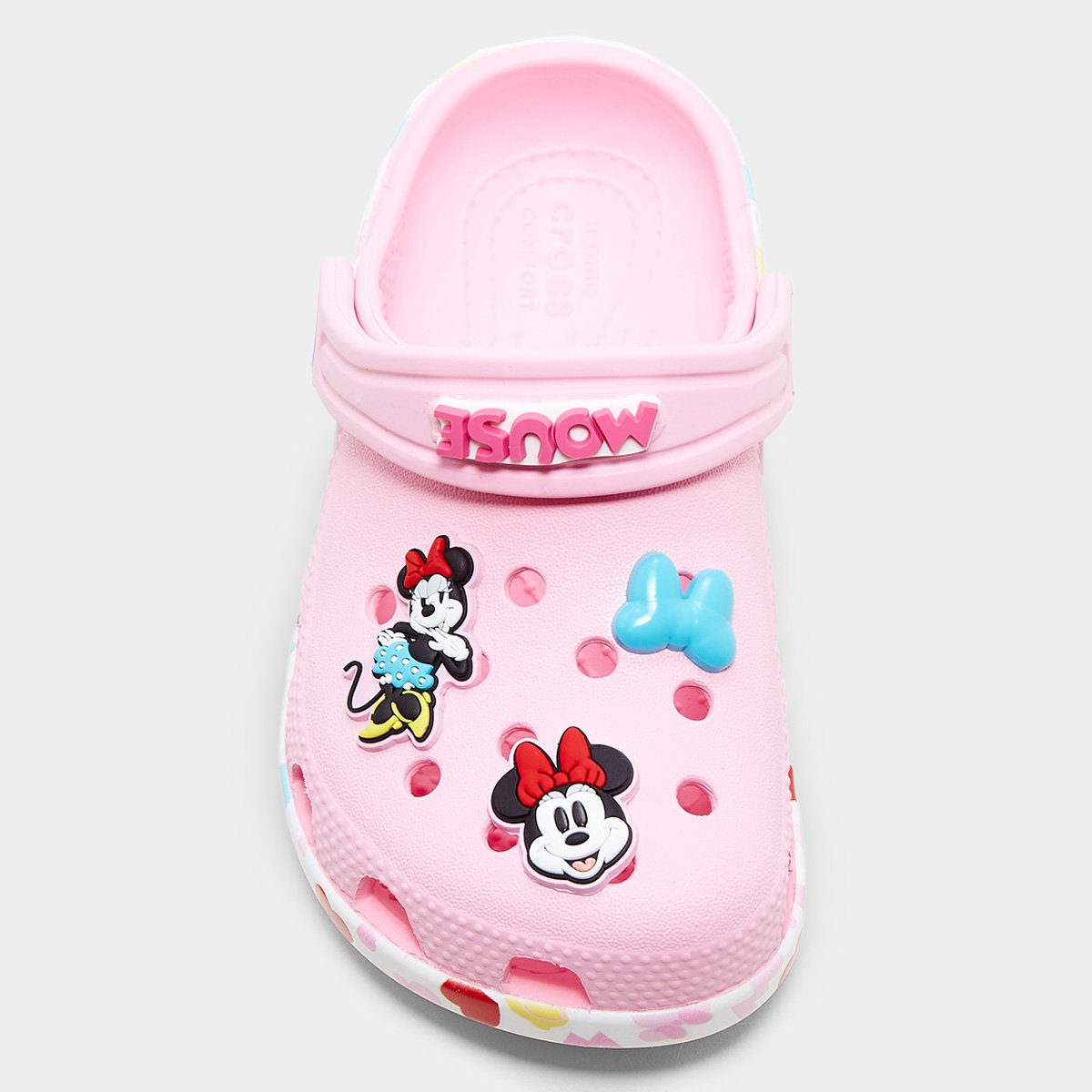 Miniatura Crocs Infantil Minnie Menina Branco+Rosa - 22