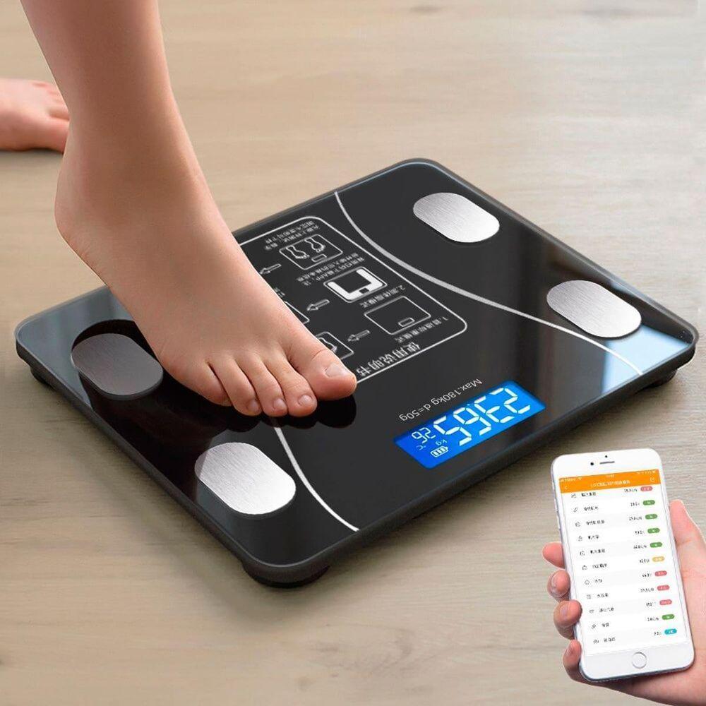 Miniatura Balança Inteligente Bioimpedância Digital Bluetooth